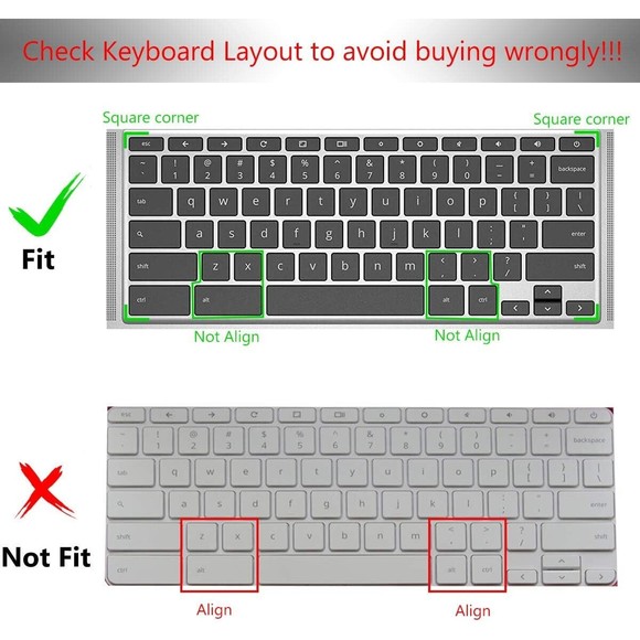 HP Chromebook 14 and 11 Keyboard Skin(Black) Casedao Brand - Picture 8 of 13